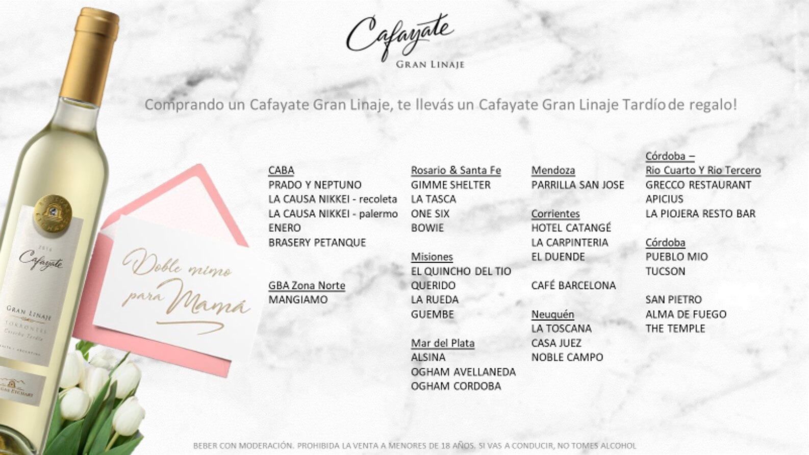 Cafayate Gran Linaje Bodegas Etchart Día de la Madre