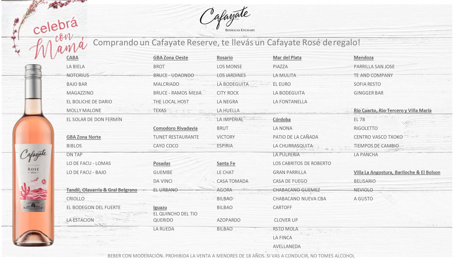 Cafayate Reserve Rosé Bodegas Etchart Dia de la Madre